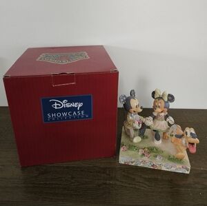 Disney Hand-Painted Mickey, Minnie & Pluto Figurine – Pastel Accents